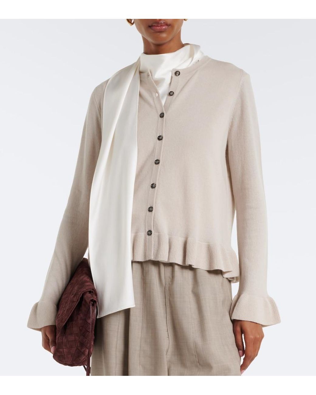Jardin Des Orangers Natural Wool And Cashmere Cardigan