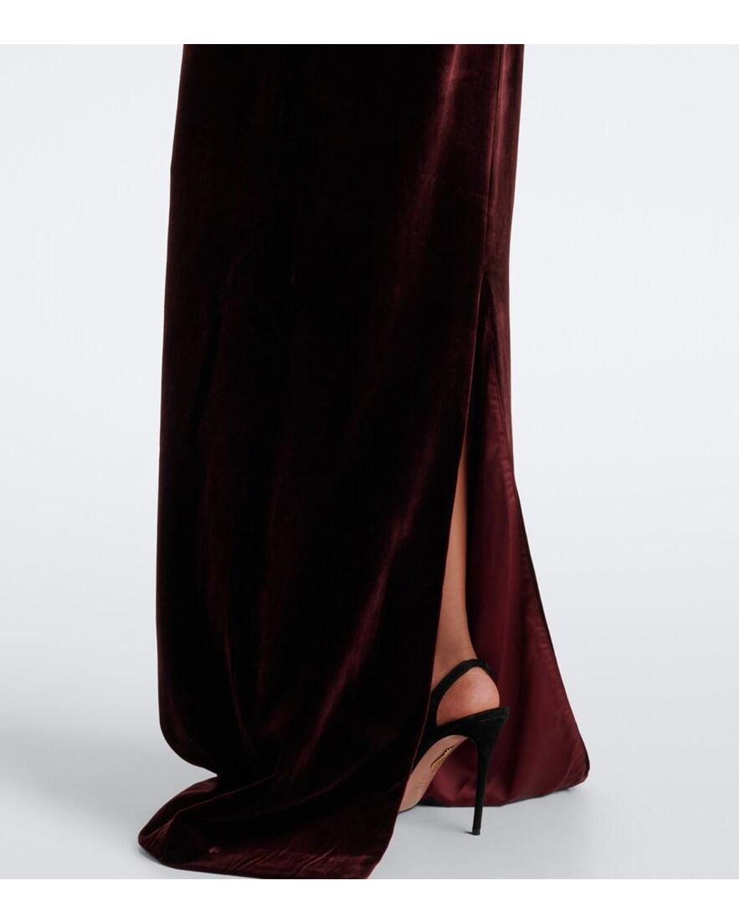 The New Arrivals Ilkyaz Ozel Black Feather-Trimmed Velvet Bustier Gown