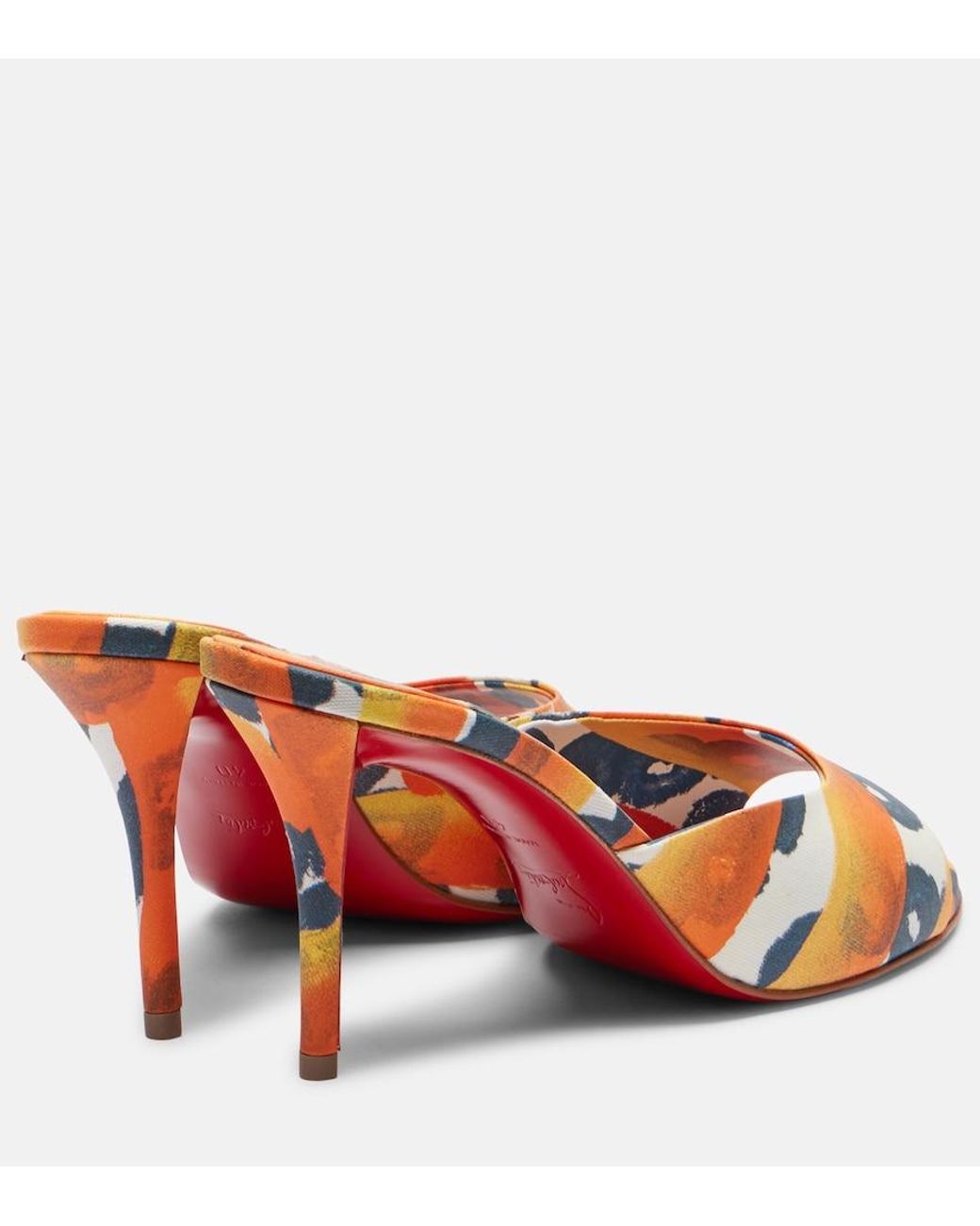 Christian Louboutin Multicolor Miss Z 80 Coated Canvas Mules