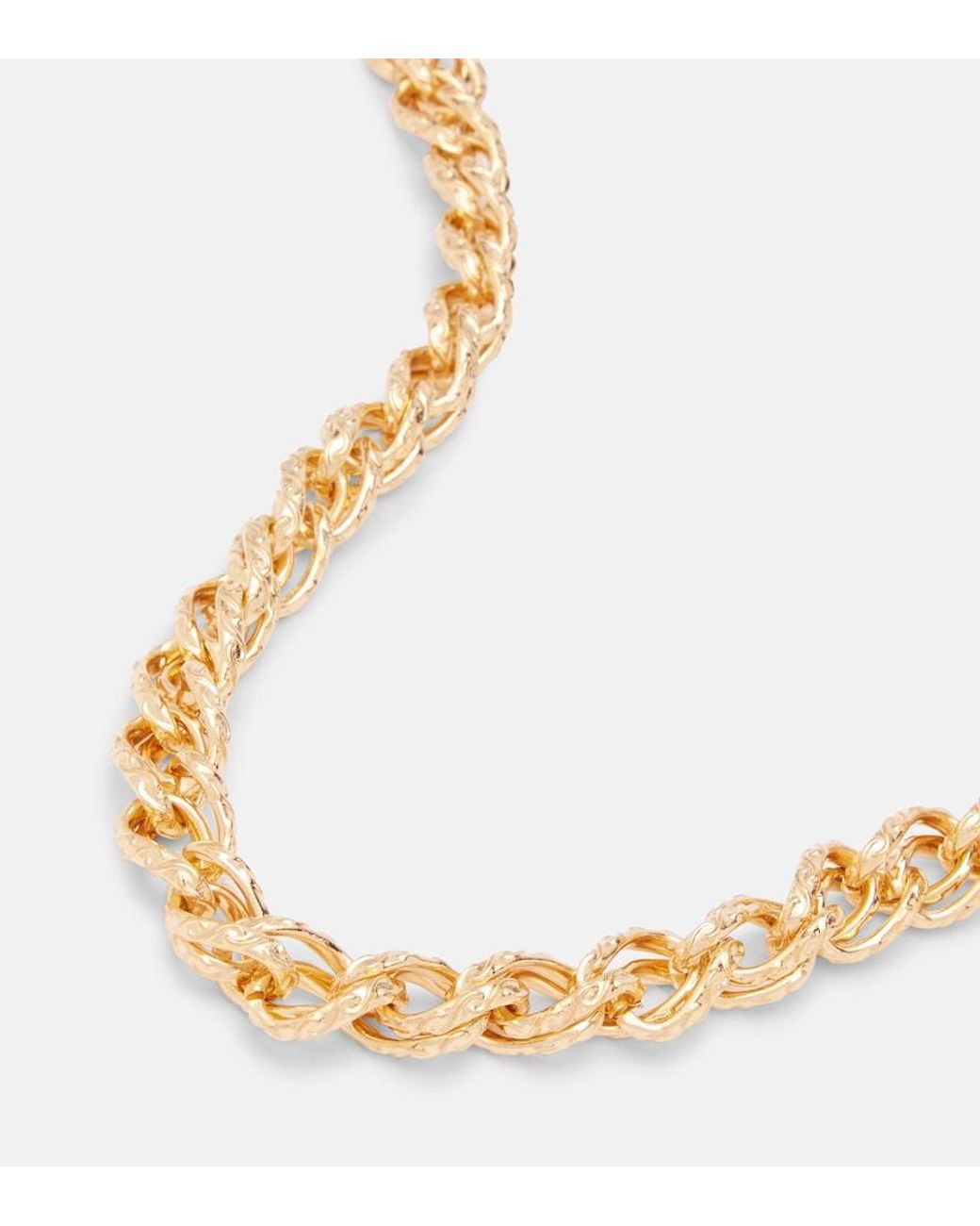 Saint Laurent Metallic Cassandre Chain Necklace