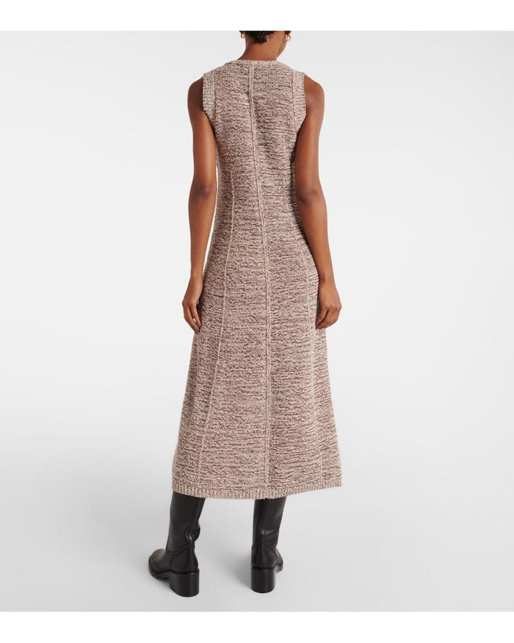 Dorothee Schumacher Natural Autumn Sparkle Knitted Midi Dress
