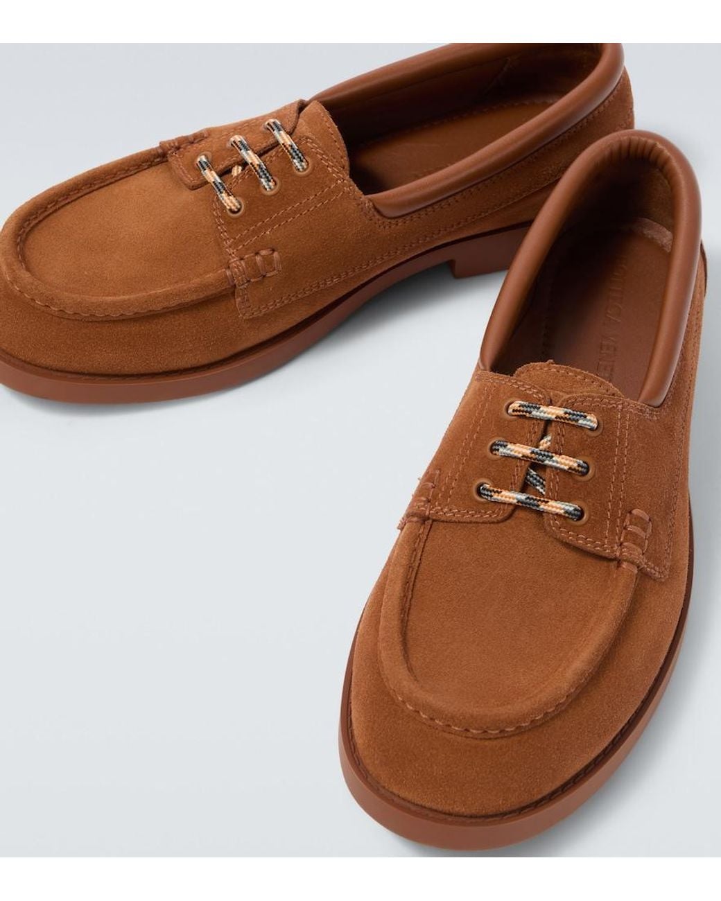 Bottega Veneta Brown Pier Suede Boat Shoes for men