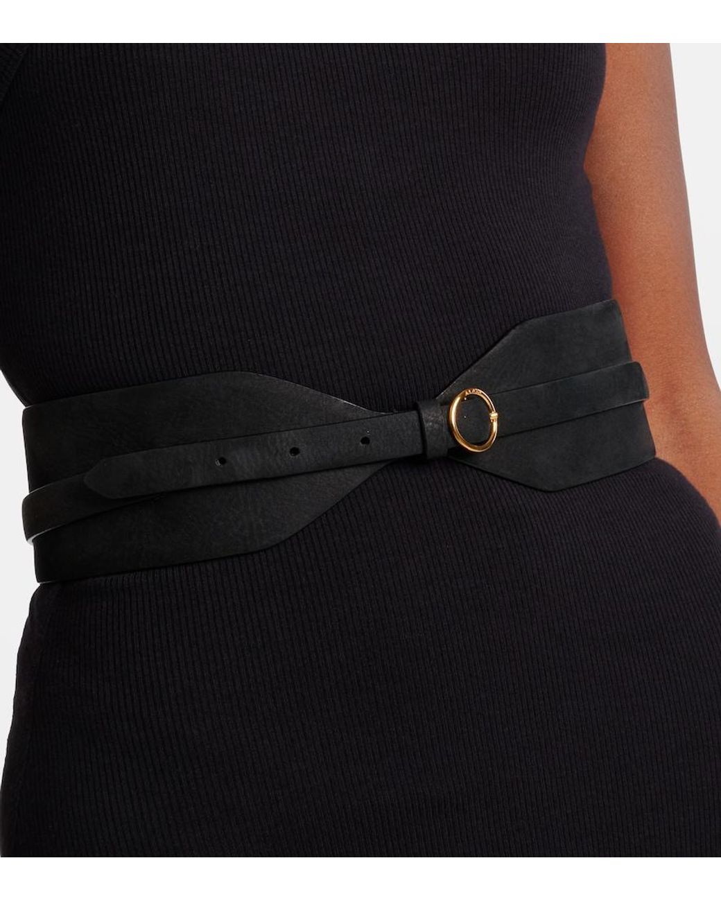 Alaïa Black Large Leather Belt