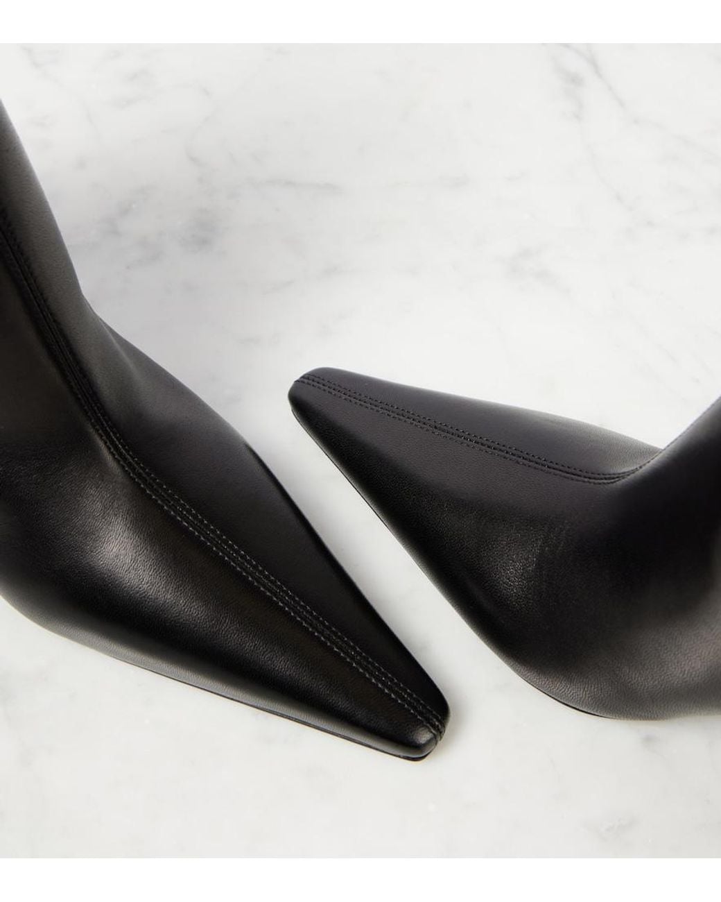 Saint Laurent Black Ashley 90 Leather Booties