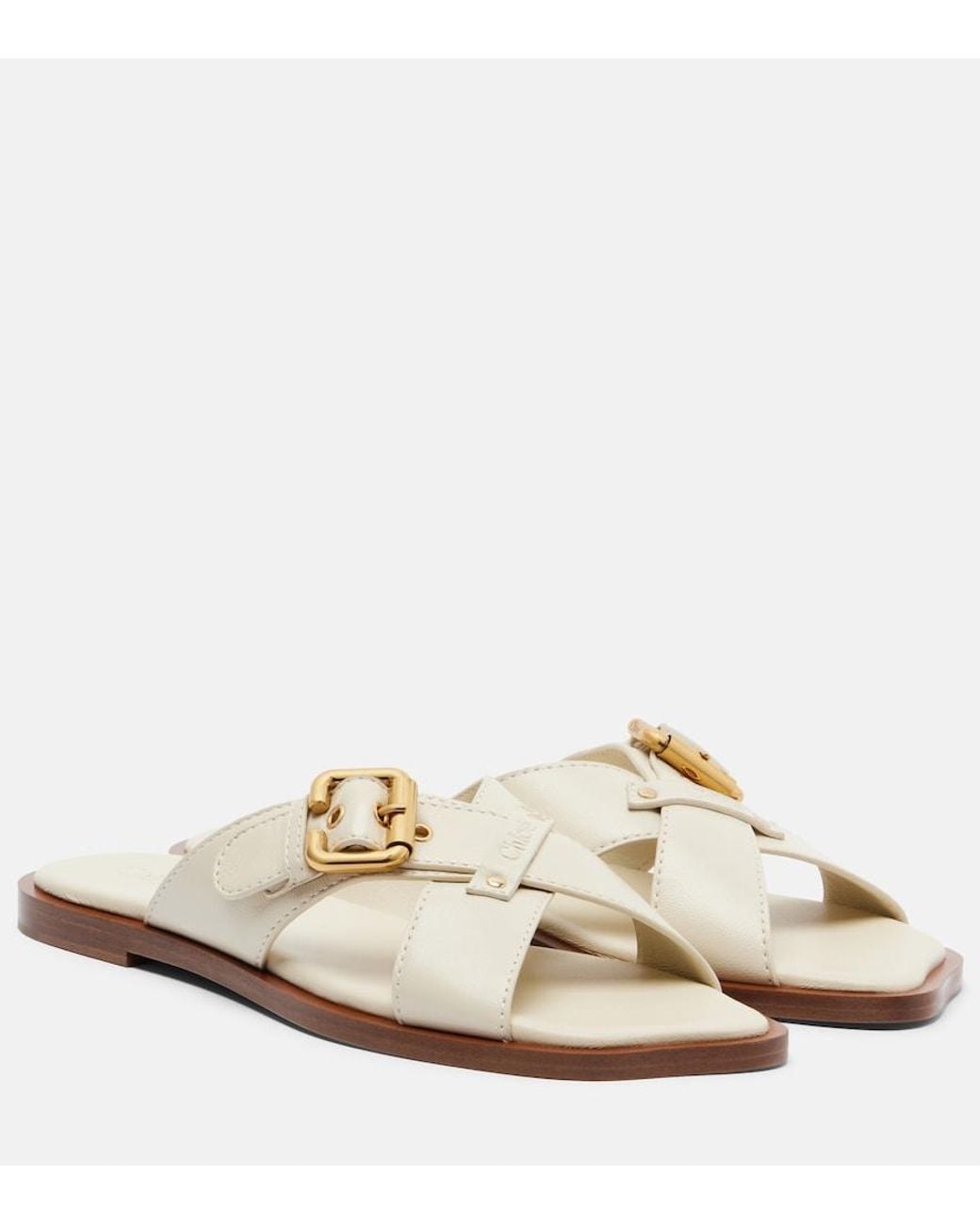 Chloé White Nil Leather Sandals