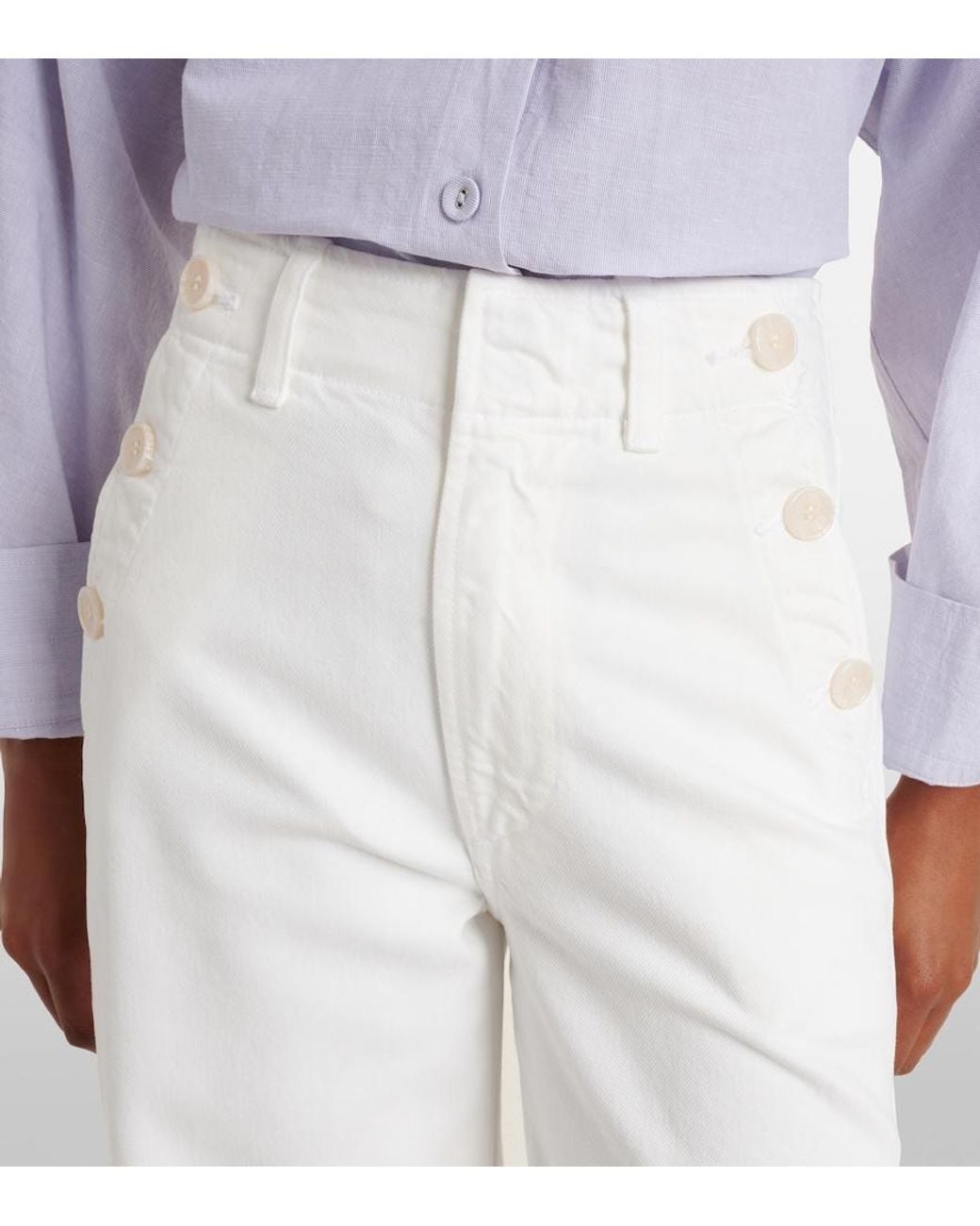 Citizens of Humanity White Boardwalk Wide-Leg Jeans