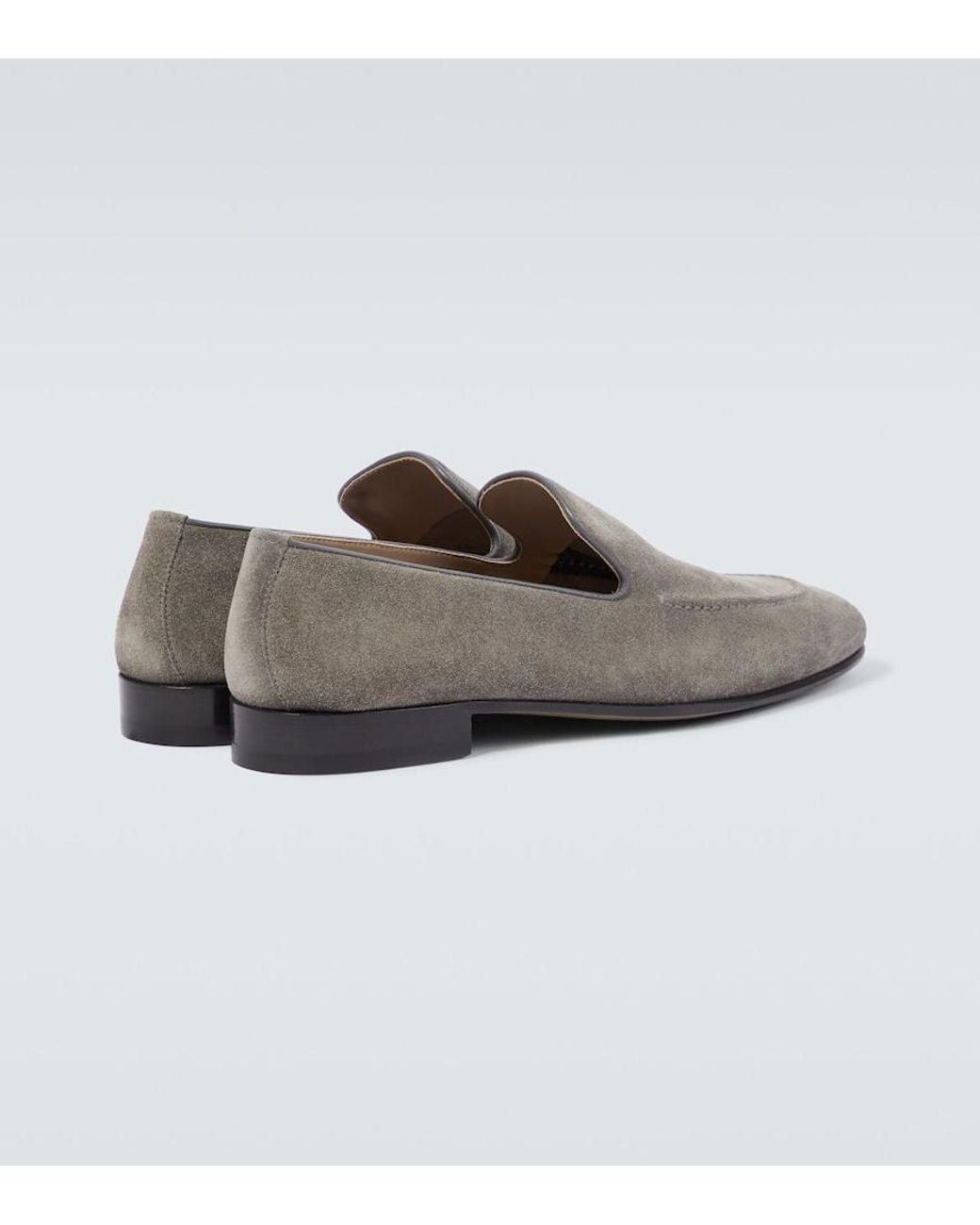 Manolo Blahnik Gray Truro Suede Loafers for men