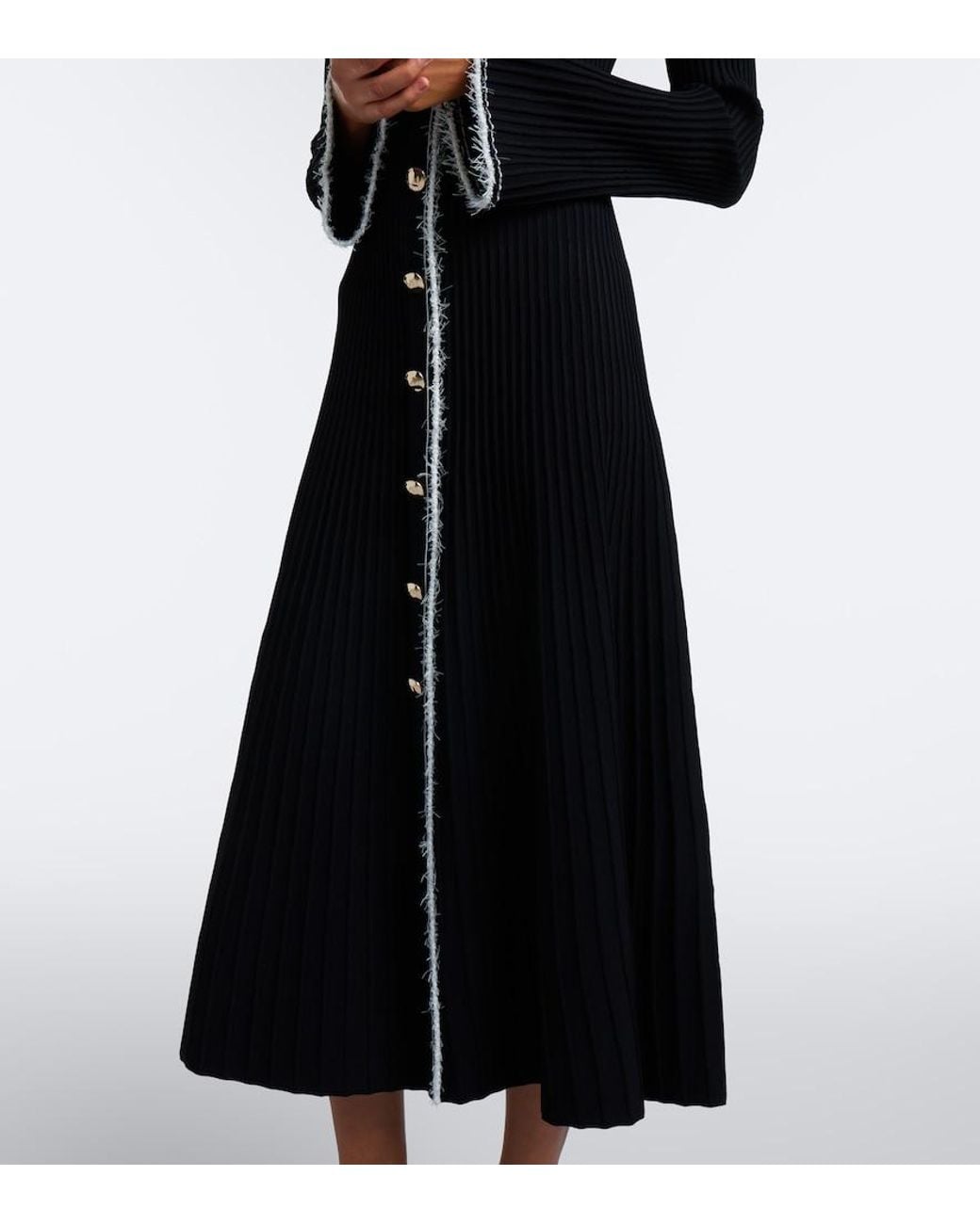 Jonathan Simkhai Black Ribbed-Knit Shirt Dress