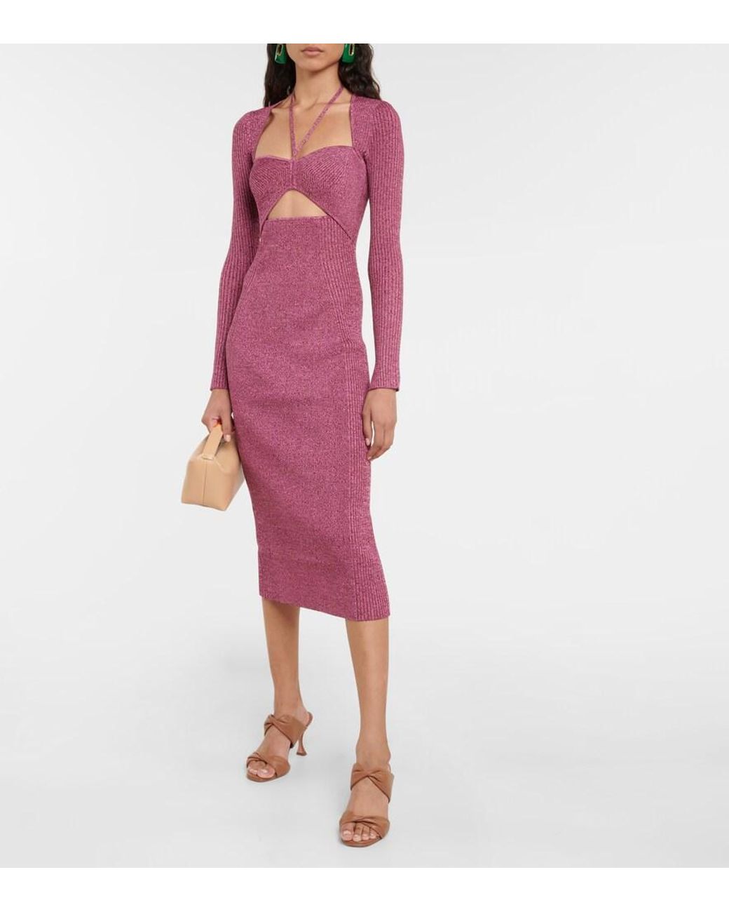 Jonathan Simkhai Purple Danika Ribbed-knit Midi Dress