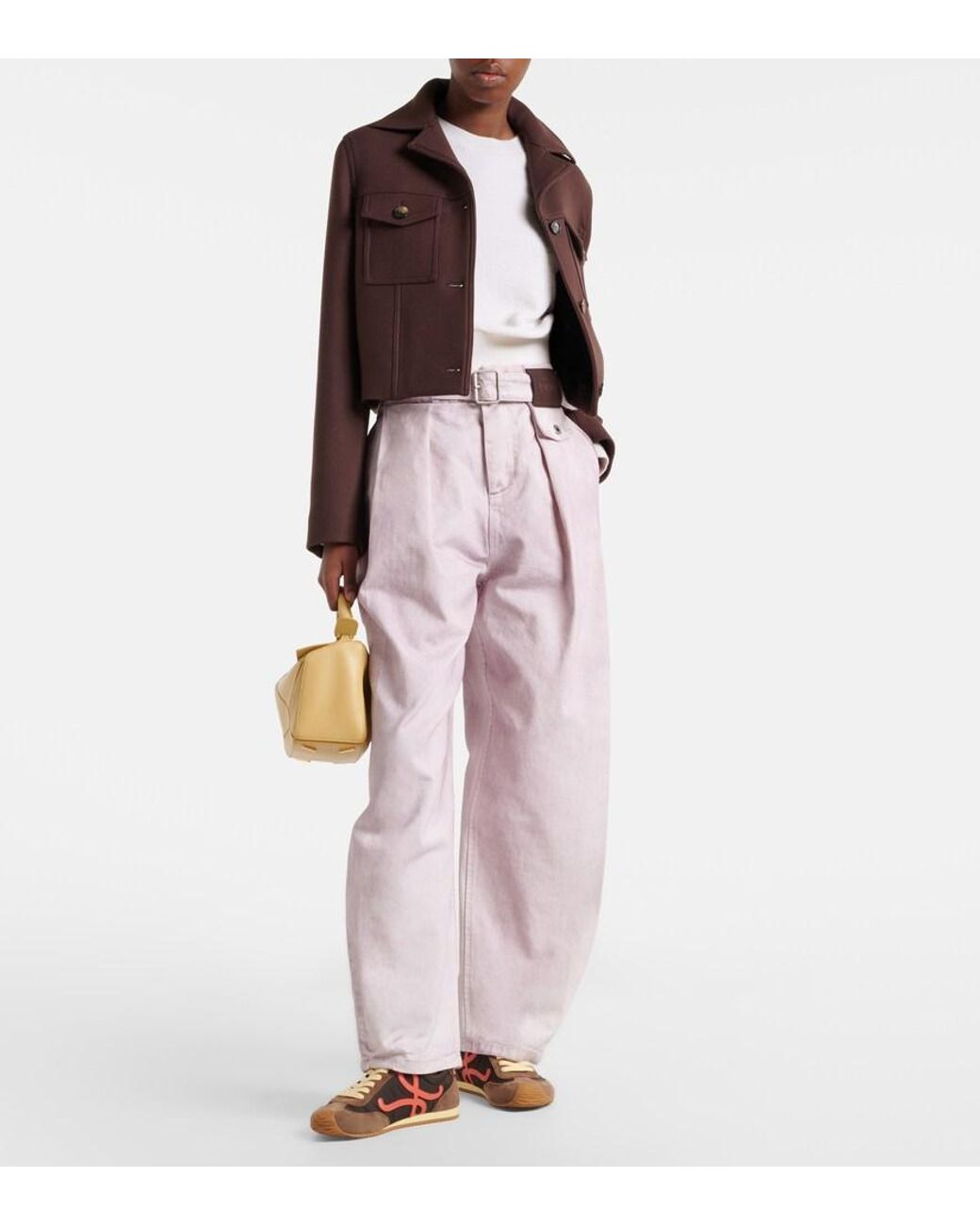 Loewe Pink Belted Wide-Leg Jeans