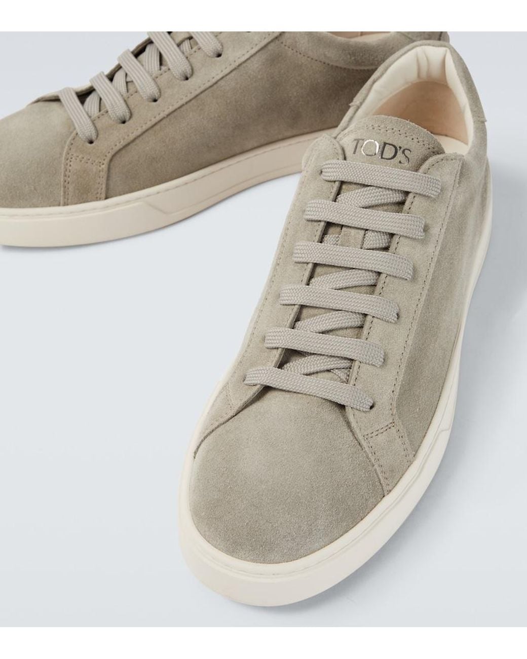 Tod's Sneakers Aus Veloursleder in White für Herren