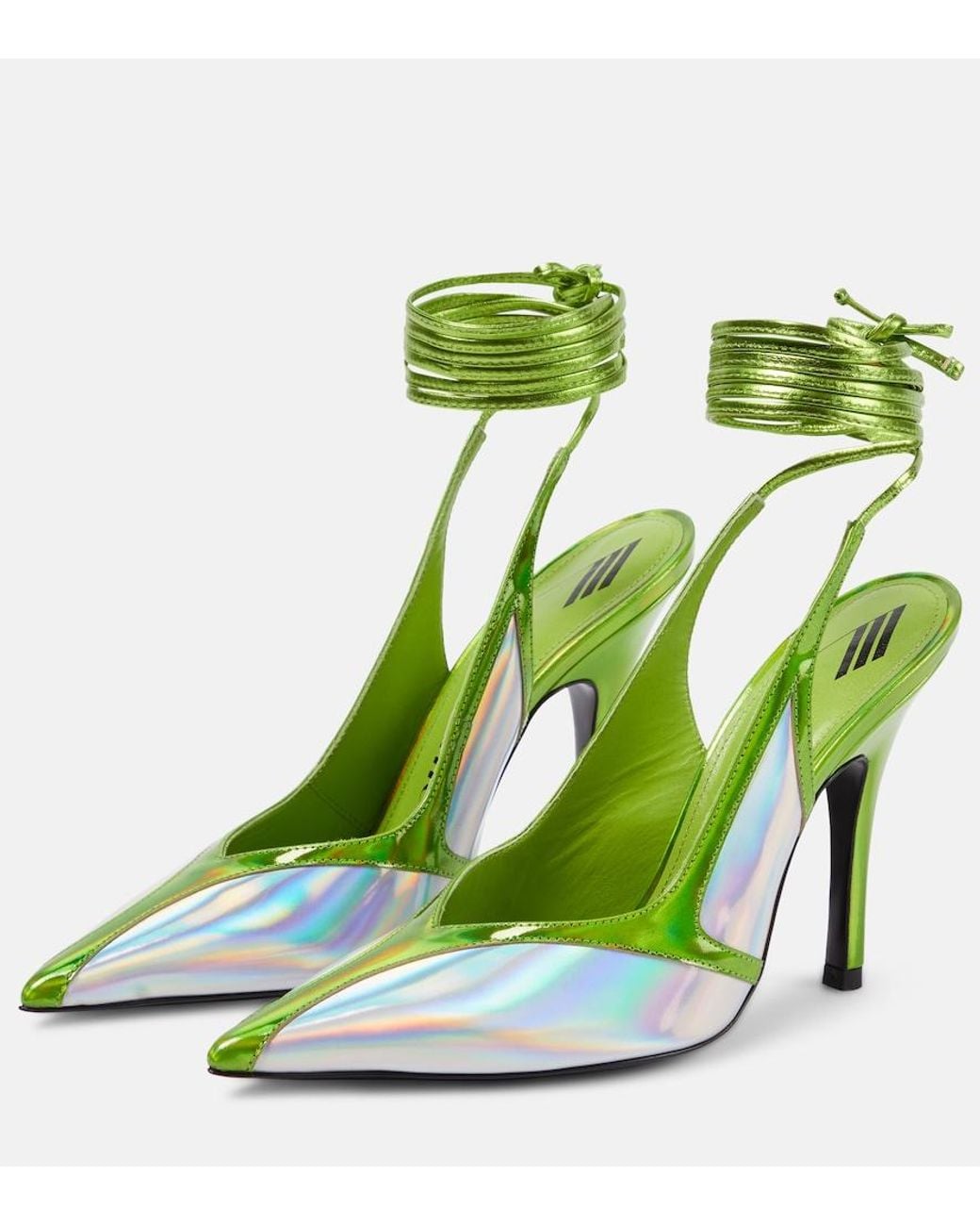 The Attico Green Venus Leather Pumps
