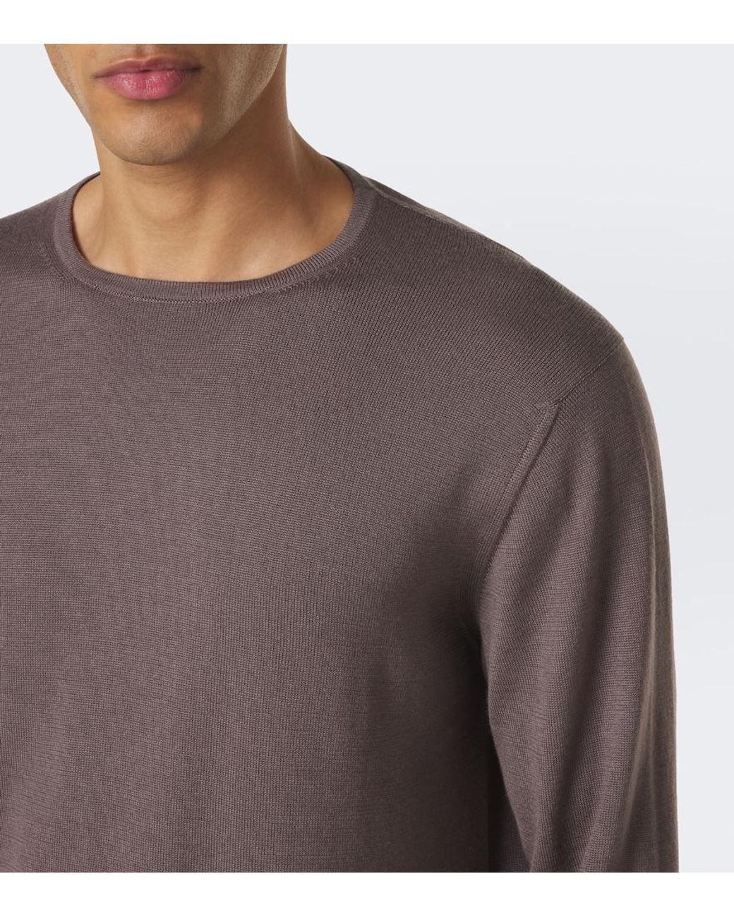 STÒFFA Brown Wool And Silk T-Shirt for men