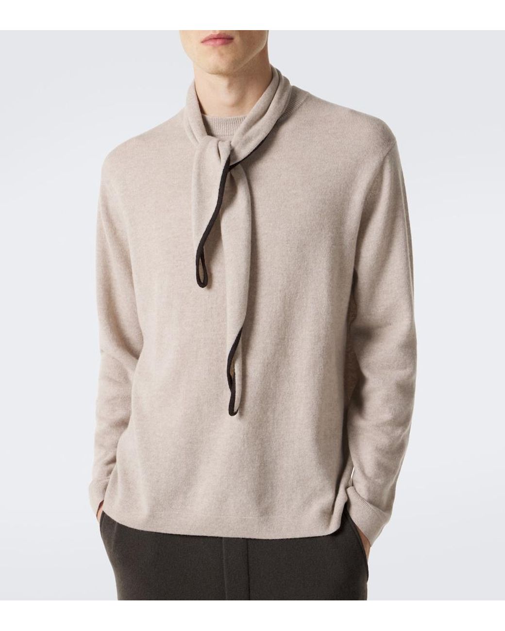 Lisa Yang White Chelsea Cashmere Scarf for men