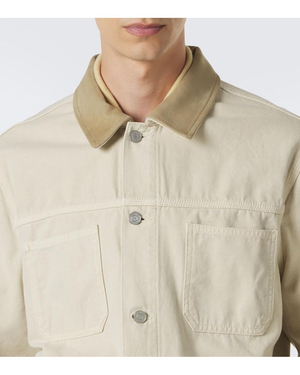 FRAME Natural Suede-Trimmed Cotton Field Jacket for men