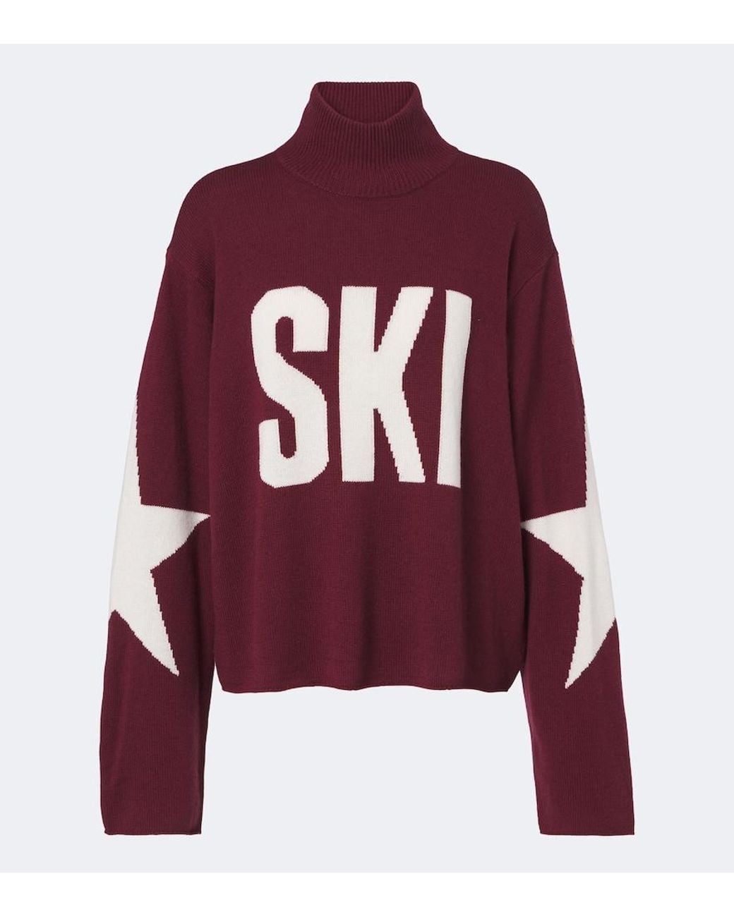 Goldbergh Red Intarsia Wool-Blend Turtleneck Sweater