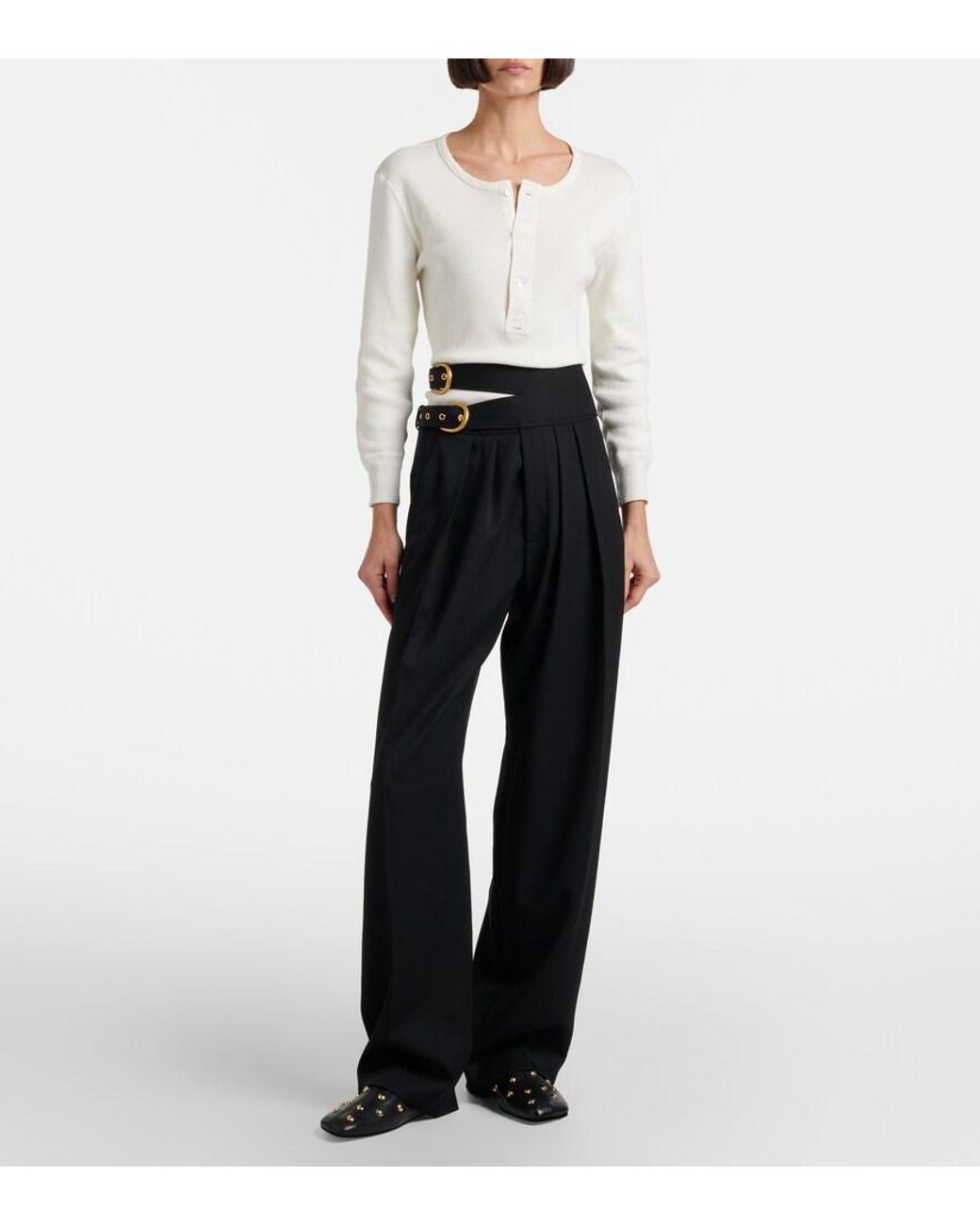 Chloé Black Leather Clogs 'Rita'