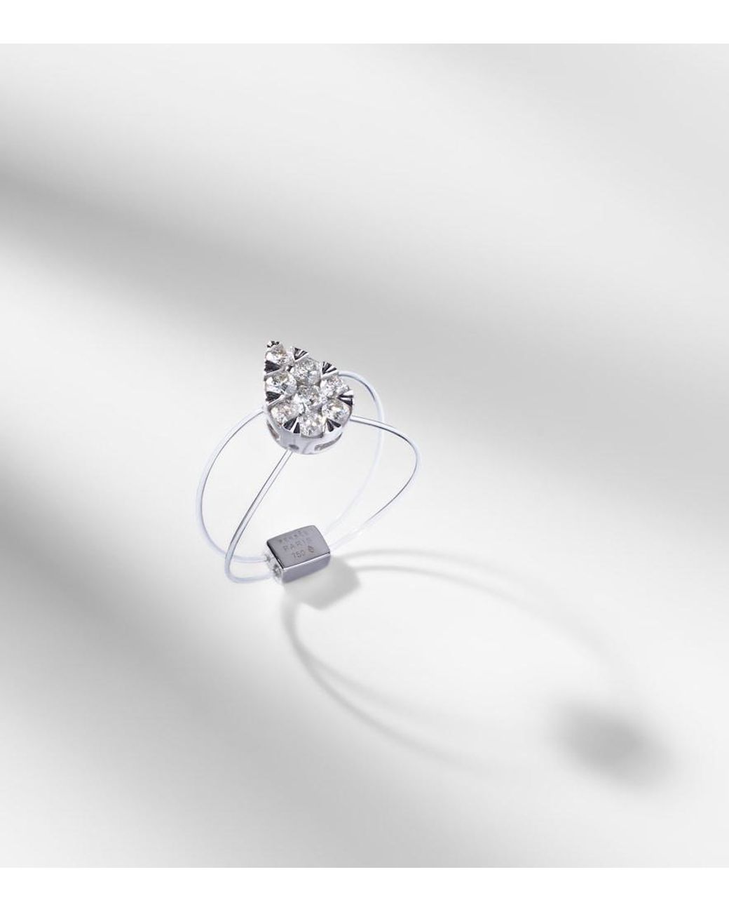 PERSÉE White Floating 18Kt Ring With Diamonds