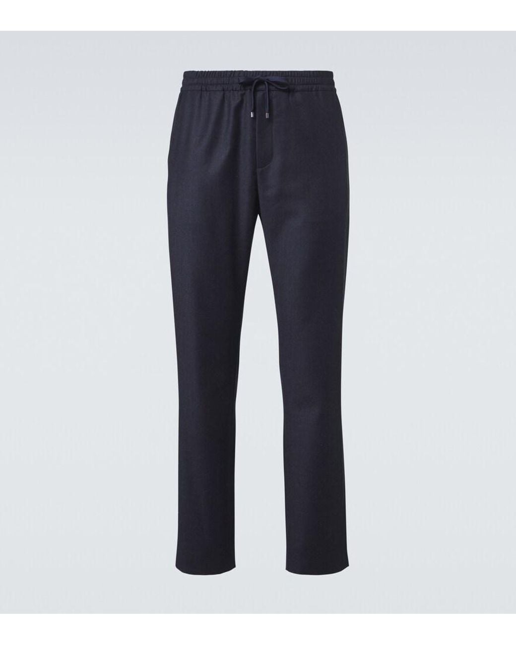 Agnona Blue Wool Straight Pants for men