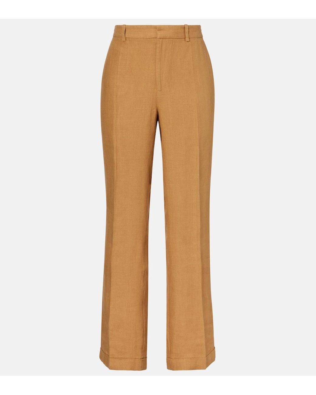 Polo Ralph Lauren Natural Linen Wide-Leg Pants