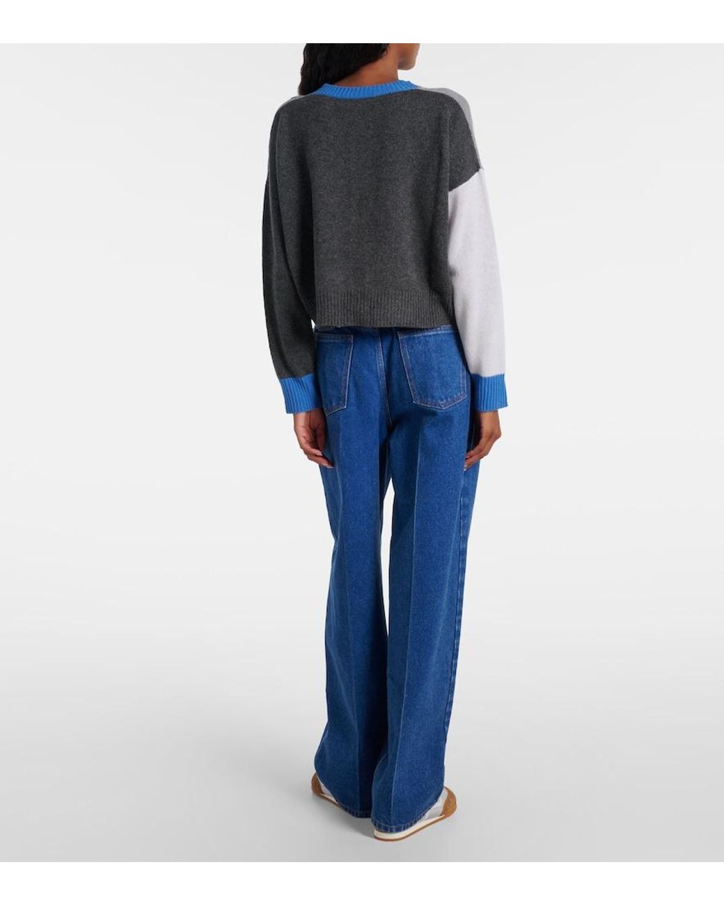 Marni Blue Colorblocked Cashmere Cardigan