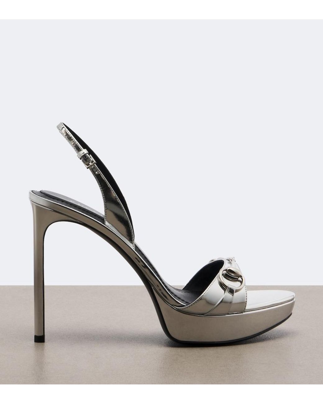 Gucci Donna Metallic Leather Platform Sandals
