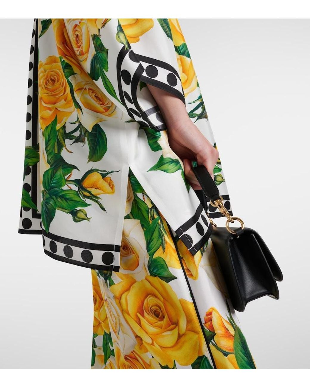 Chemise Oversize En Soie A Imprime Floral Dolce & Gabbana en coloris Yellow