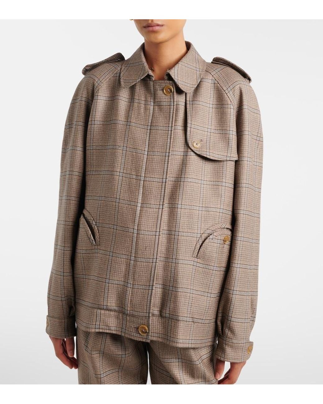 Blazé Milano Brown Chausie Checked Virgin Wool Jacket