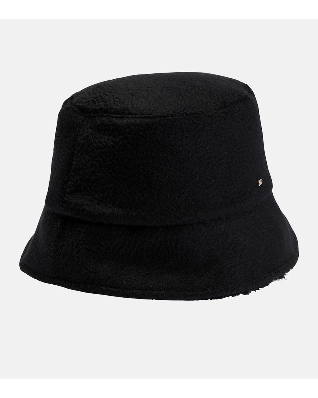 Max Mara Black Fiducia Logo Bucket Hat