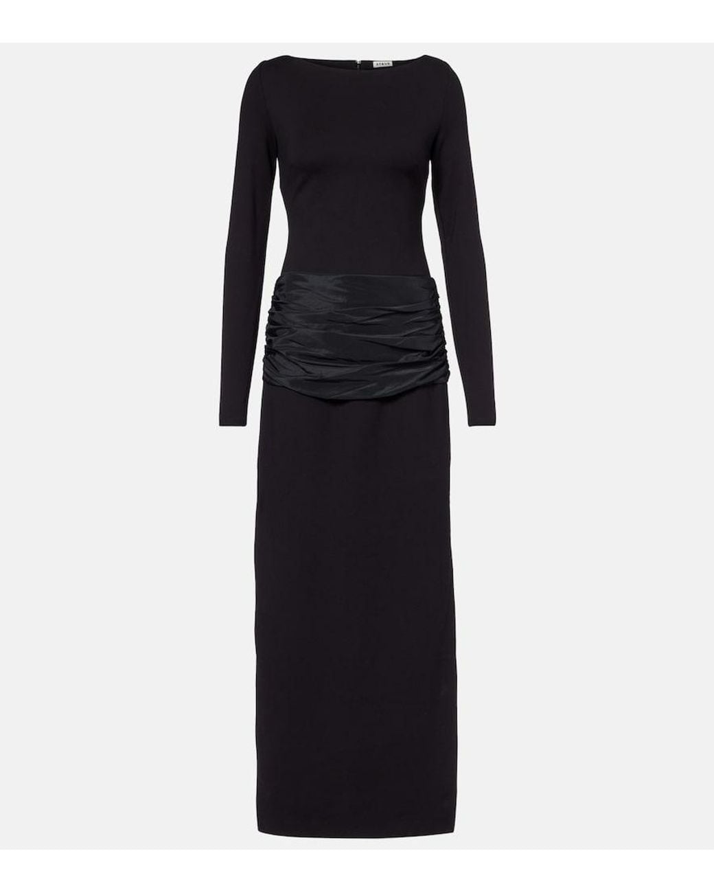 Staud Black Holland Draped Maxi Dress