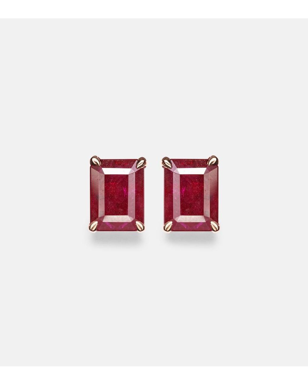 SHAY Red 18Kt Rose Earrings With Rubies