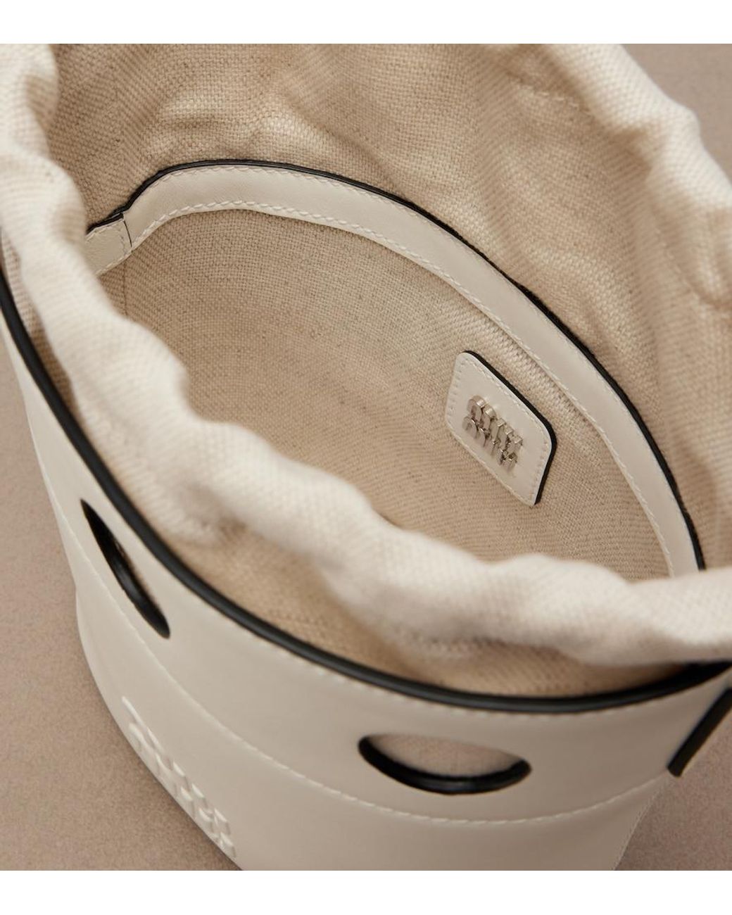 Miu Miu White Leather Bucket Bag