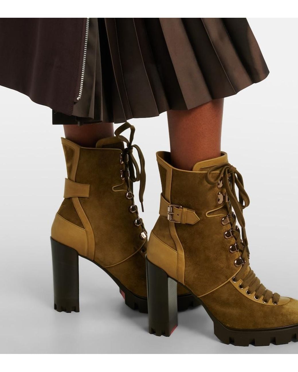 Christian Louboutin Brown New Macademia 100 Suede Ankle Boots
