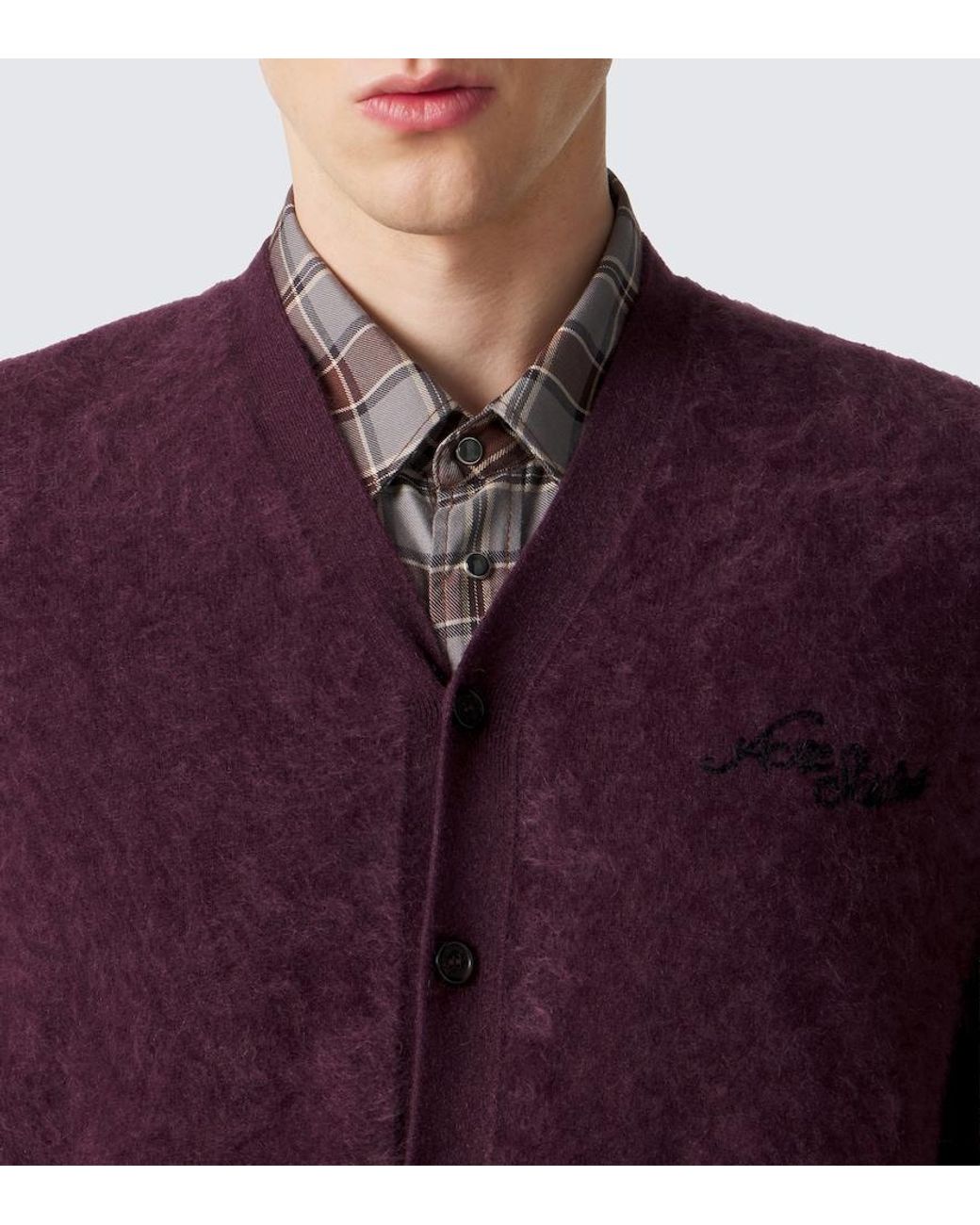 Acne Purple Cashmere Cardigan for men