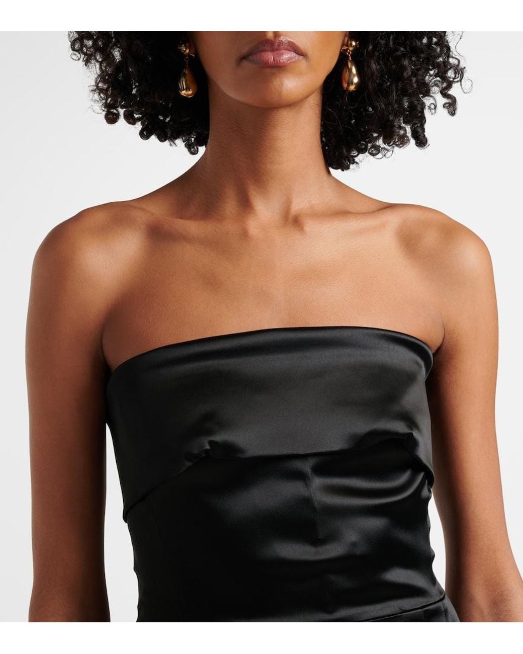 Dolce & Gabbana Black Satin Bustier Dress