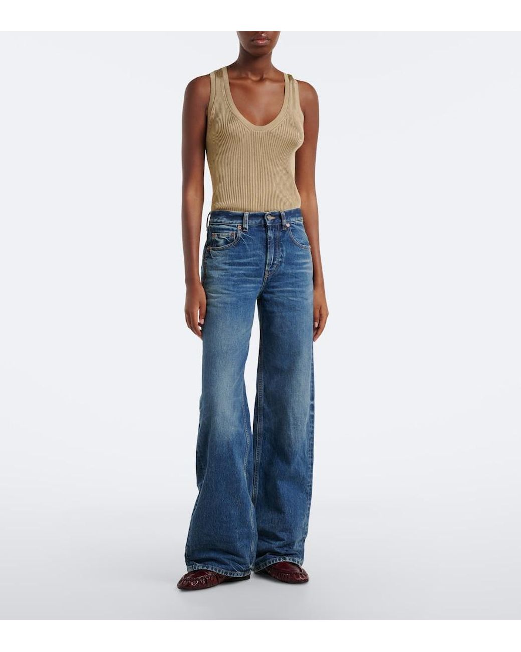 Saint Laurent Blue Neo '90S Wide-Leg Jeans