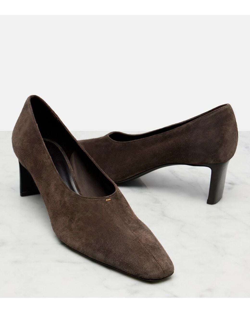 Khaite Brown Cecilia Suede Pumps