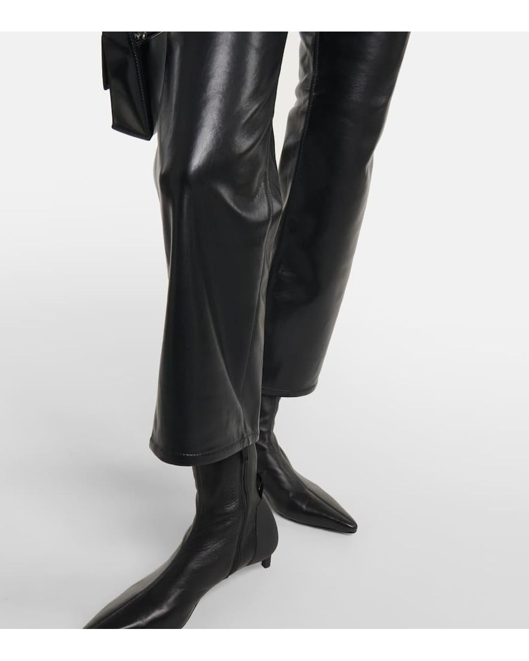 【Frame】 Le Jane leather-blendパンツ FRAME Le Jane Leather-Blend Pants in Black | Lyst