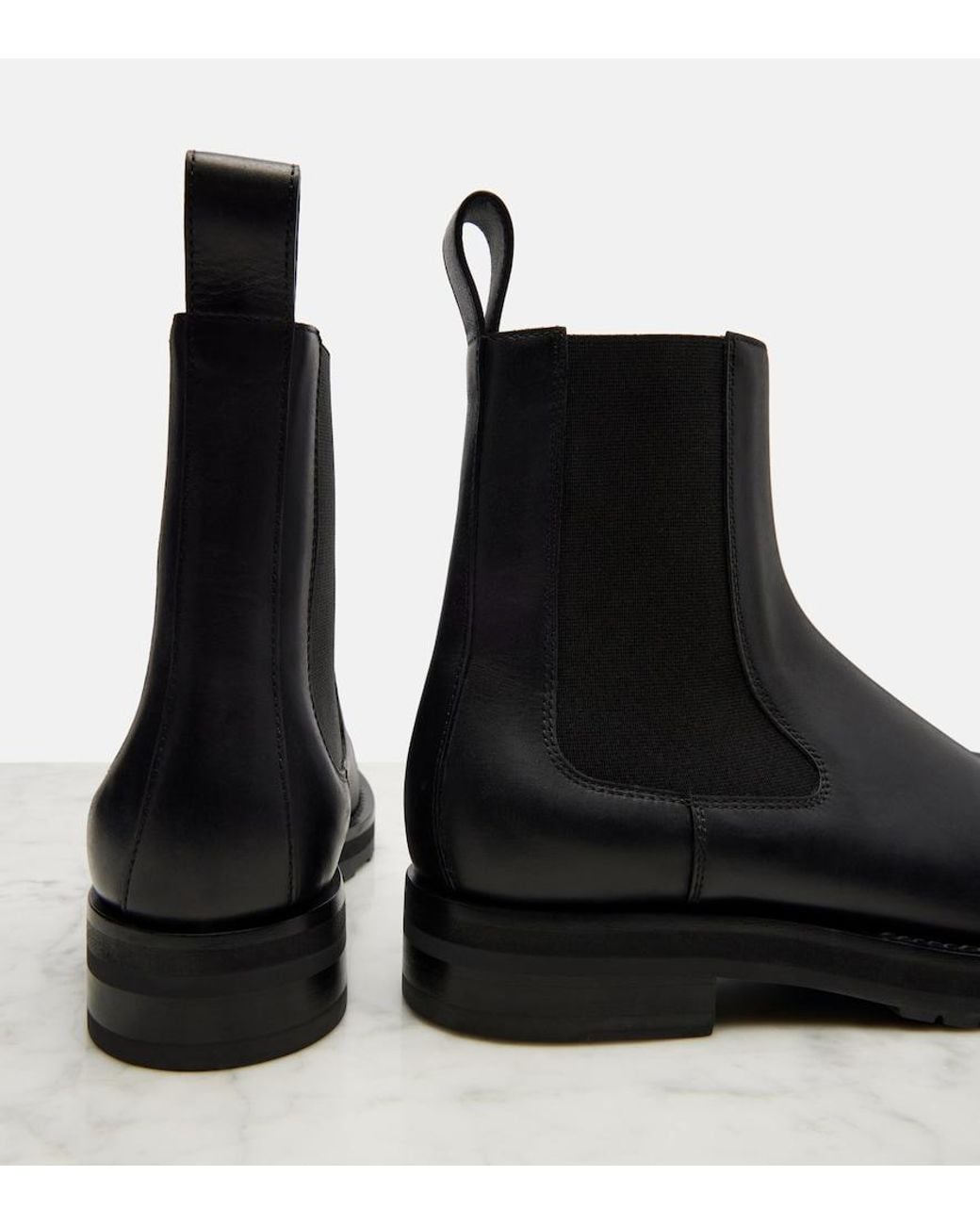 The Row Black Leather Chelsea Boots