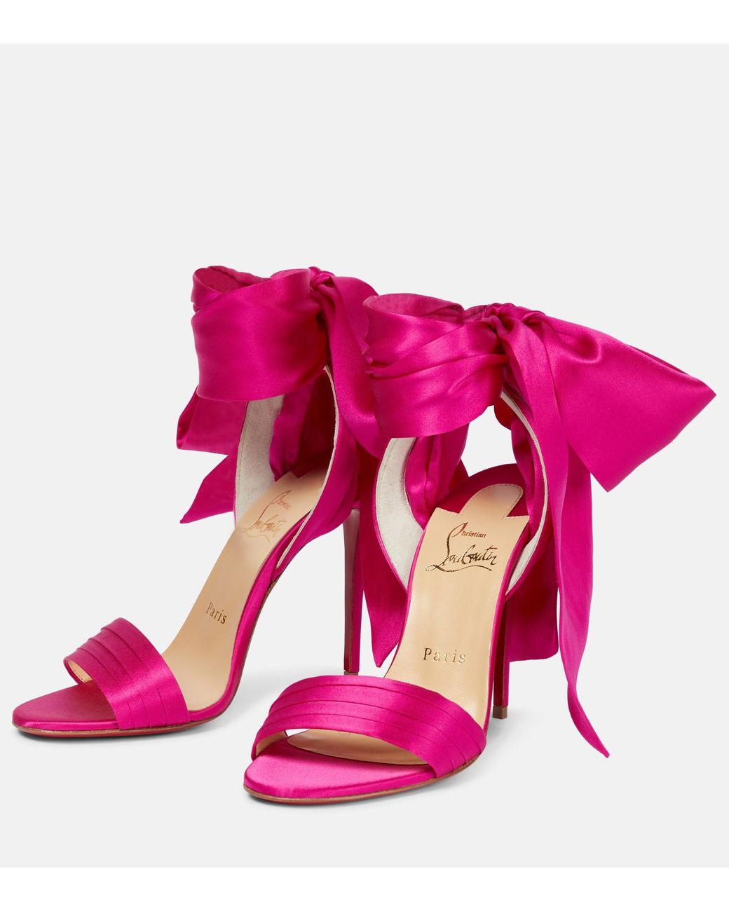christian louboutin pink ruffle sandals