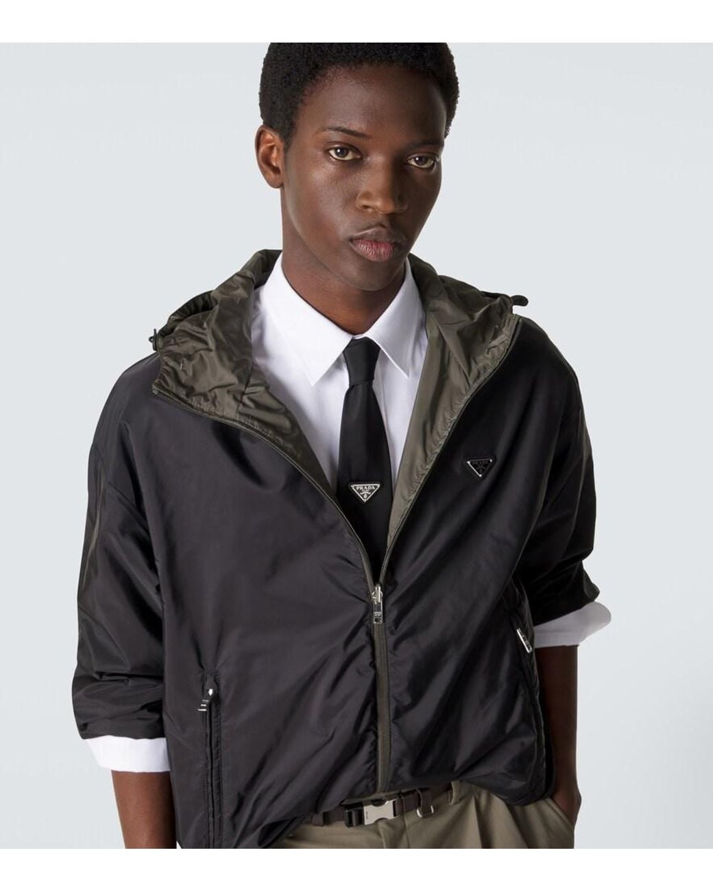 Prada Krawatte Aus Re-Nylon in Black für Herren