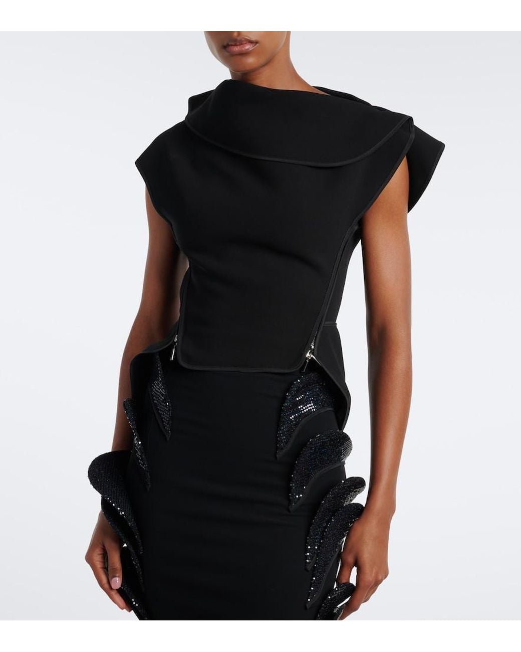 Maticevski Black Ruffled Top