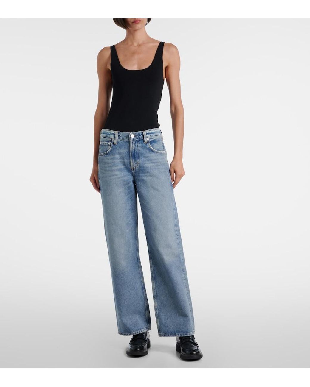 Citizens of Humanity Blue Lindz Low-Rise Straight Jeans