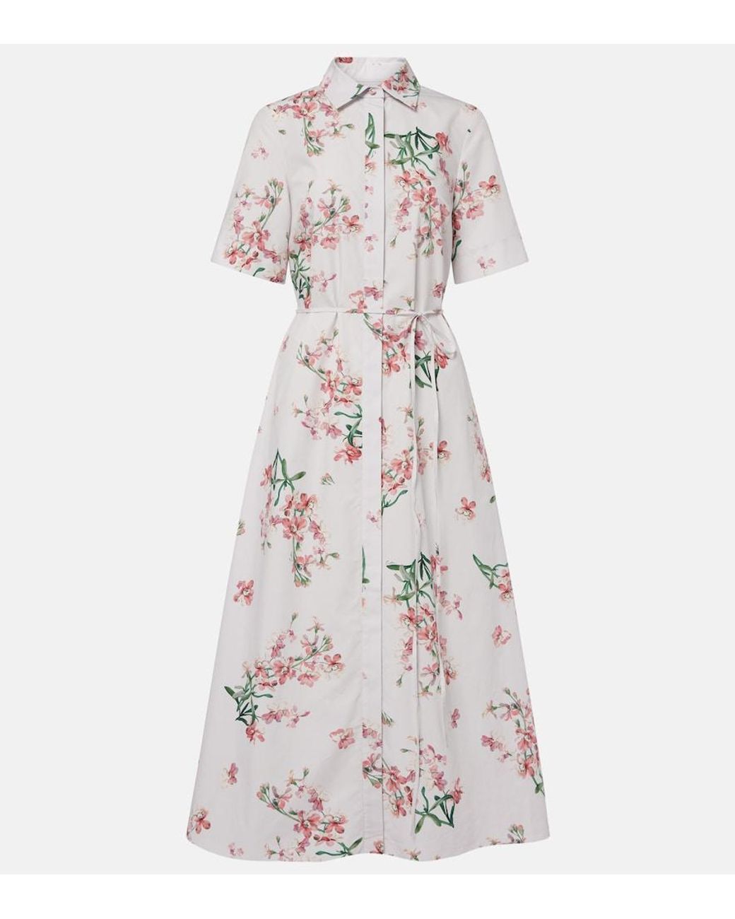 Erdem Multicolor Floral Cotton Shirt Dress