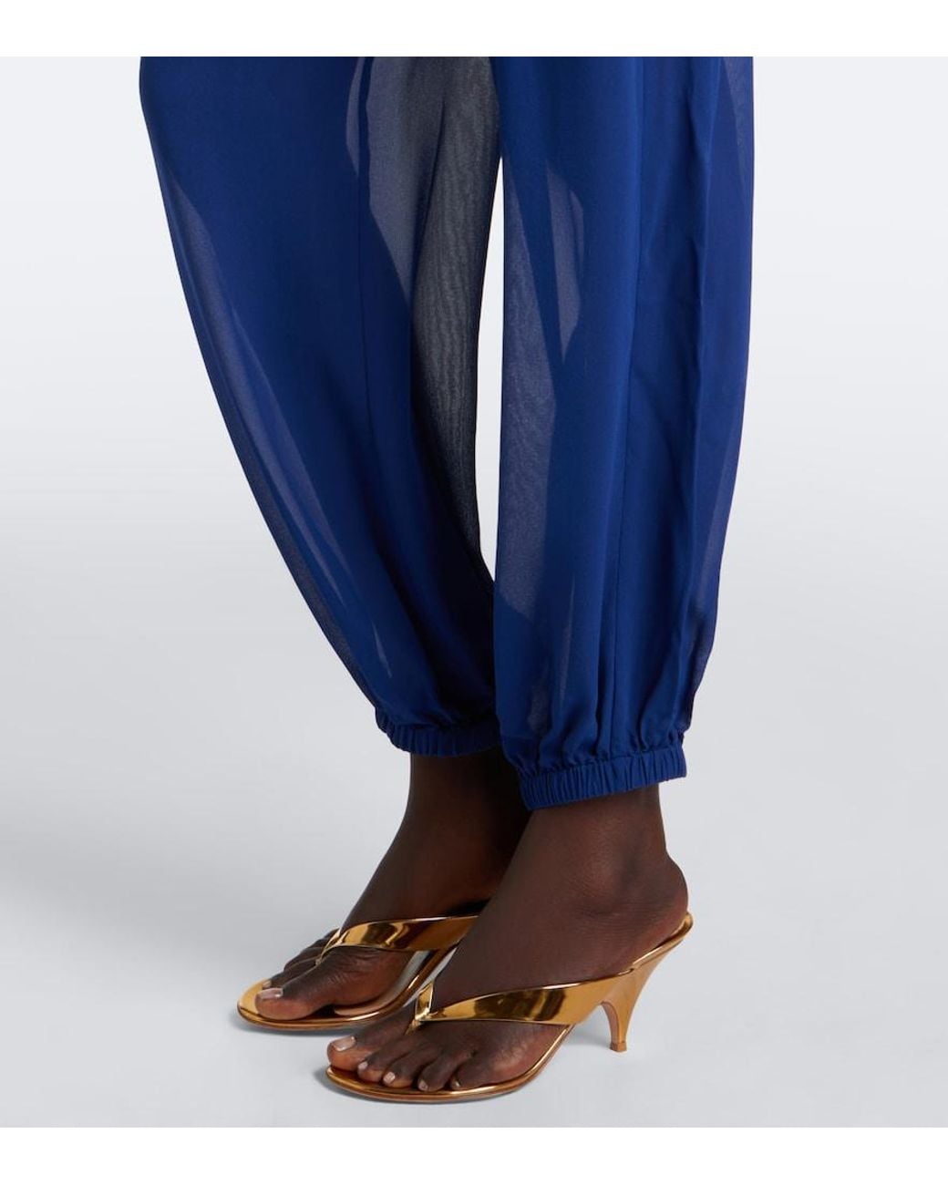 Christopher Esber Blue Bennett Silk Balloon Pants