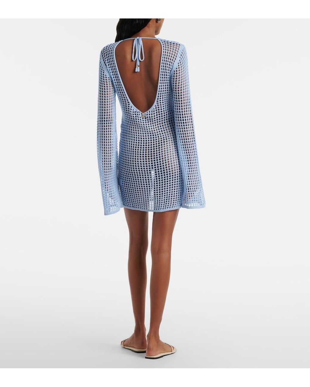 Bananhot Blue Serena Open-Knit Minidress