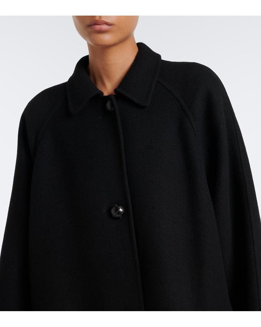The Row Black Ina Wool-Blend Coat