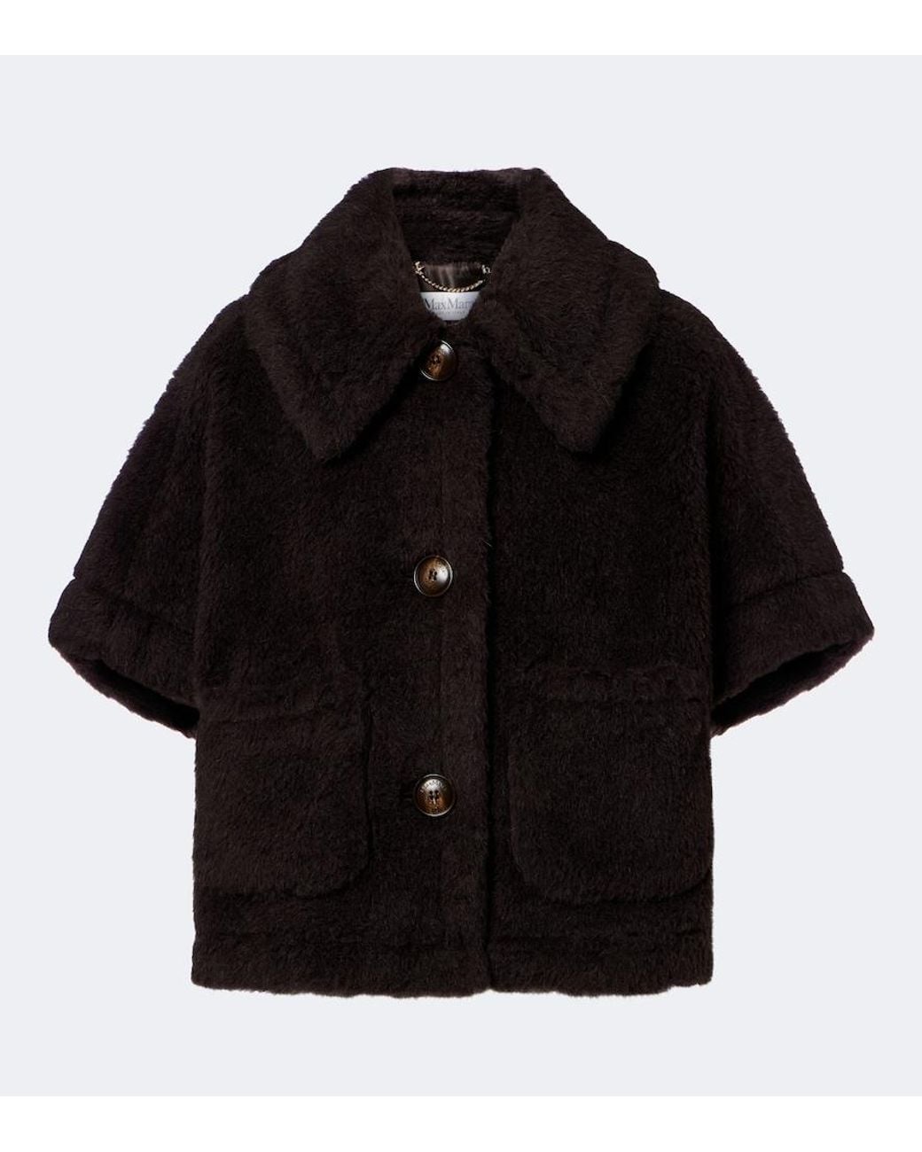 Max Mara Black Wool And Silk Teddy Jacket
