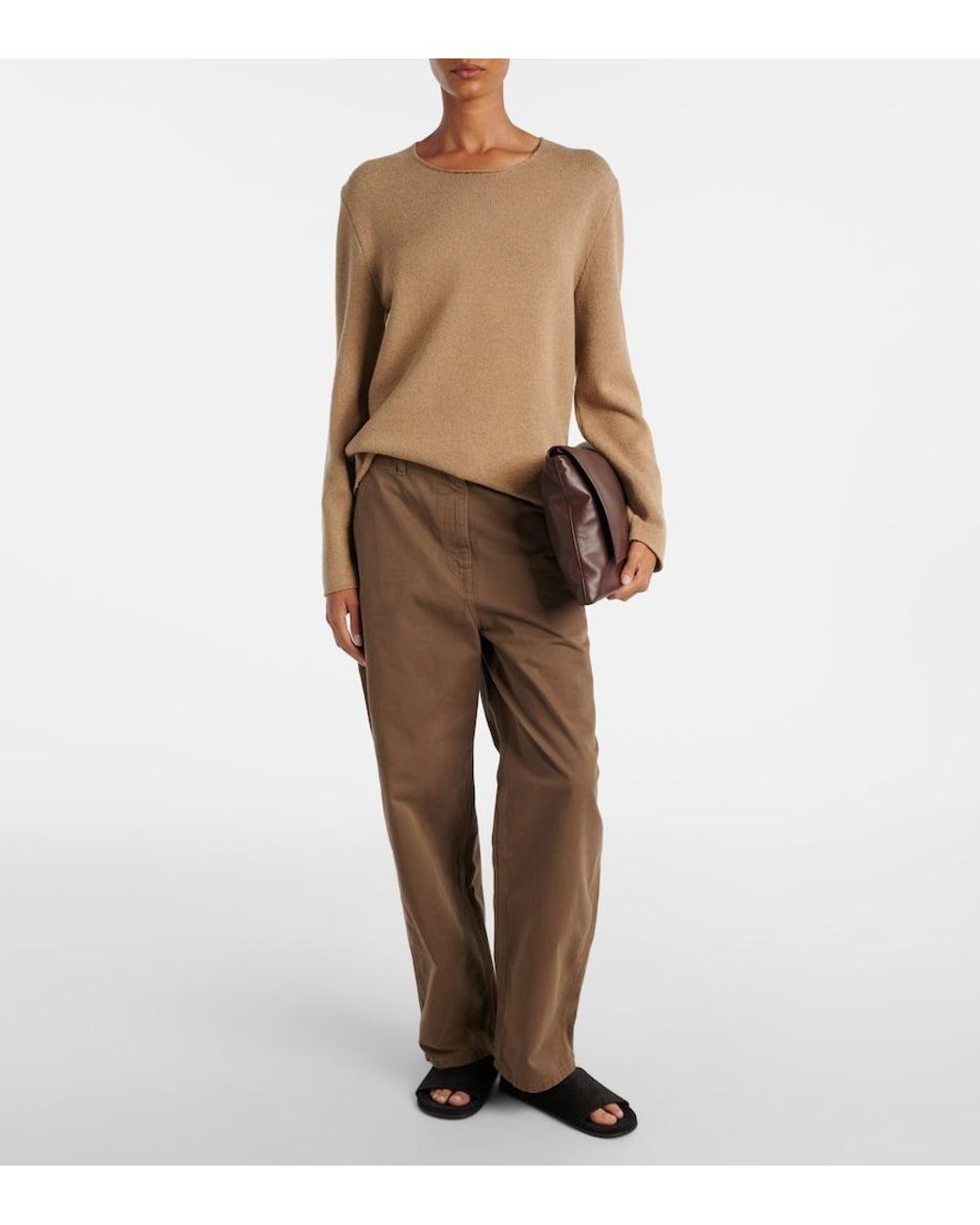 The Row Brown Schultertasche Nan Aus Leder