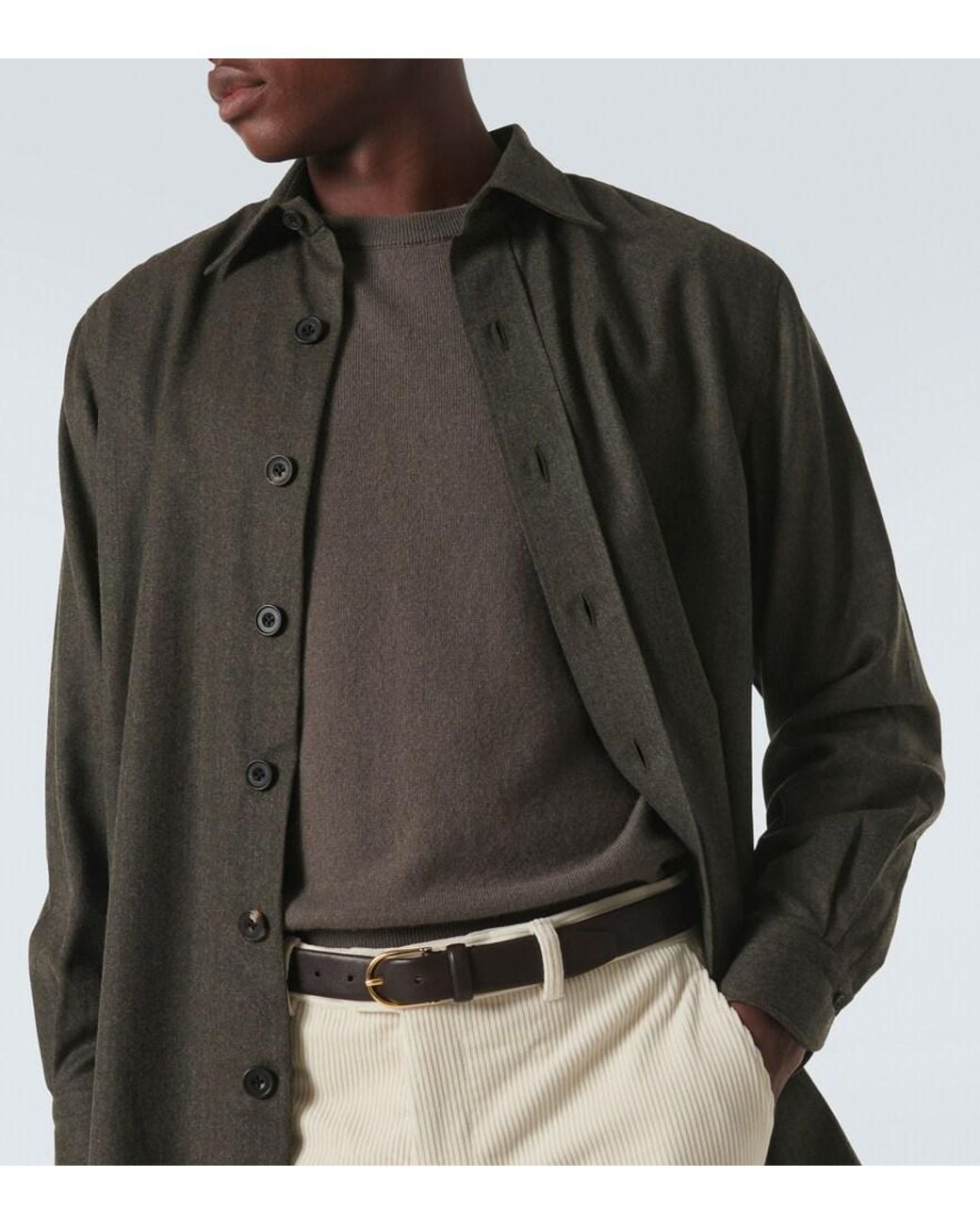 Rubinacci Metallic Leather Belt for men